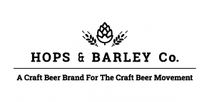 Hops and Barley Logo with Slogan White