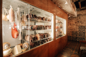 A photo from the butchers cut fridge where they stock the Meat cuts from the restaurant